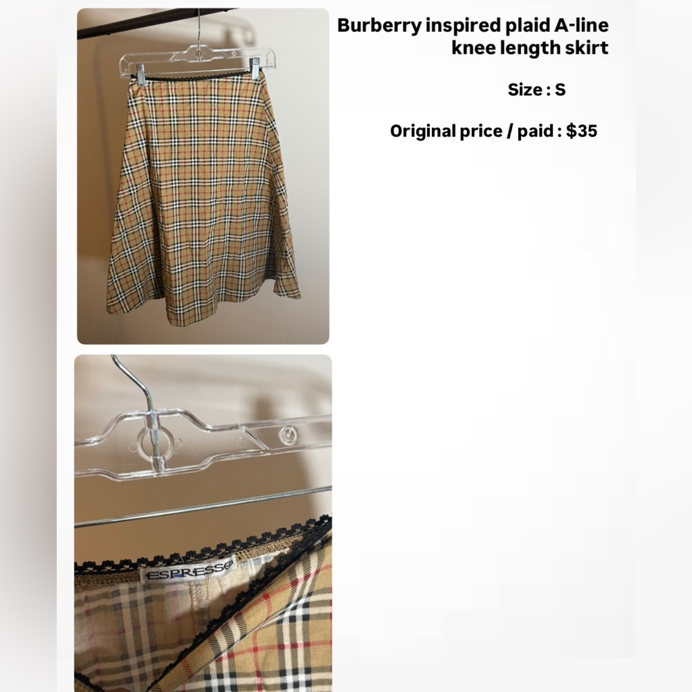 Burberry Inspired Plaid A-like skirt